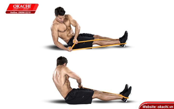 bài tập với dây kháng lực Band Russian Twist