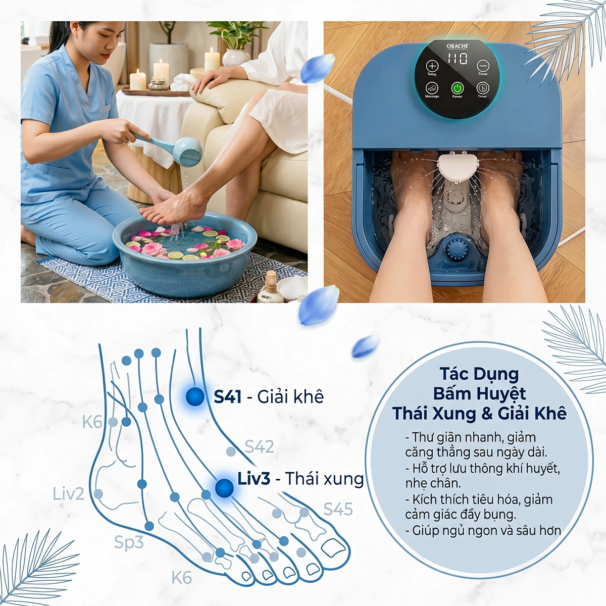 Bồn ngâm chân OKACHI JP-100