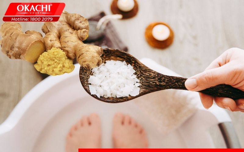 Các lưu ý khi ngâm chân bằng nước muối gừng