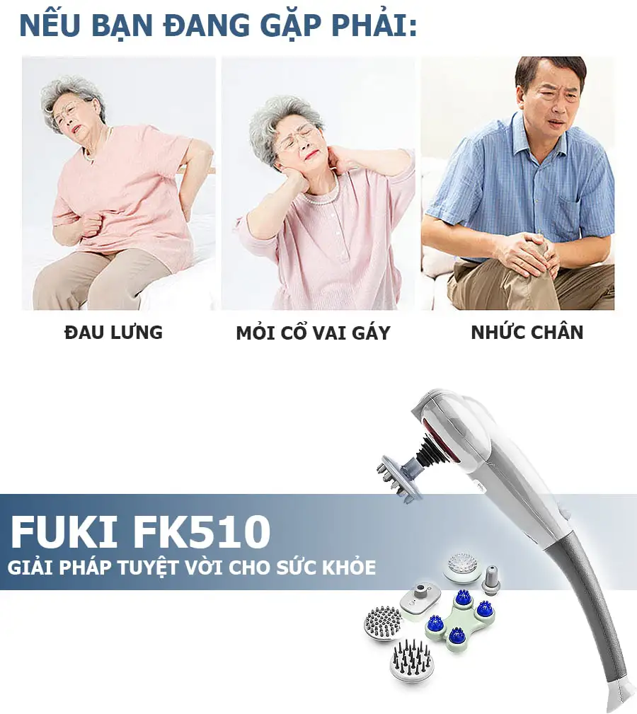 Máy massage cầm tay FUKI JAPAN FK-510 (7 đầu)