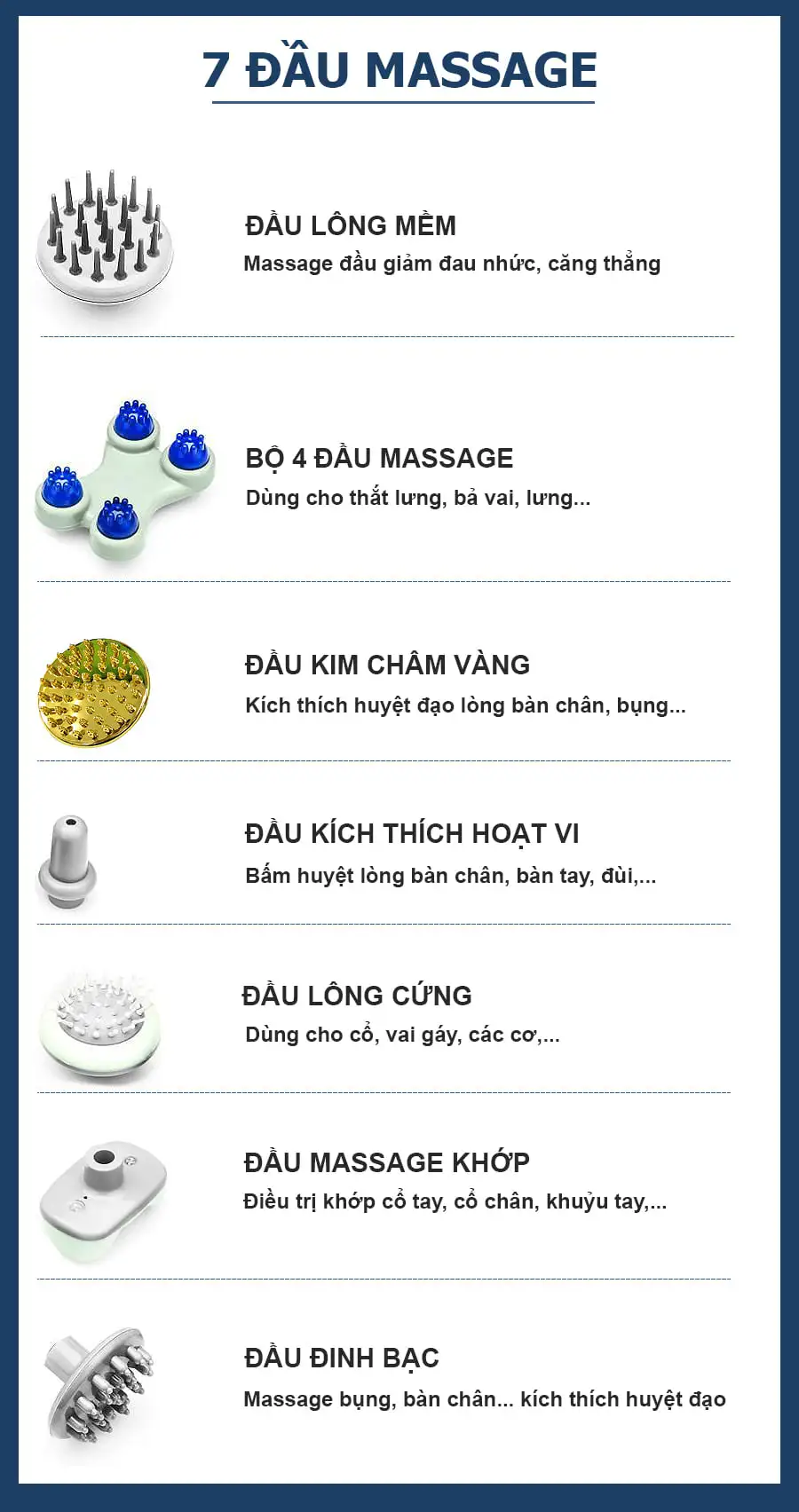 7 đầu massage