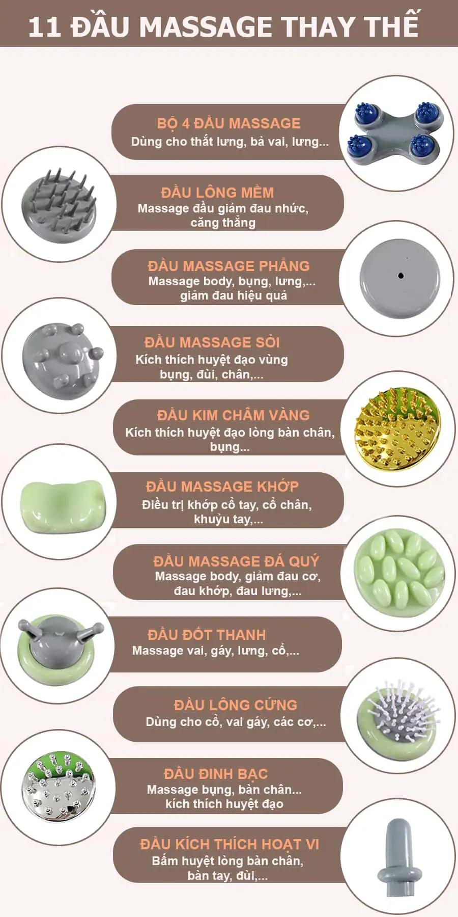 Máy massage cầm tay 11 đầu FUKI JAPAN FK-511