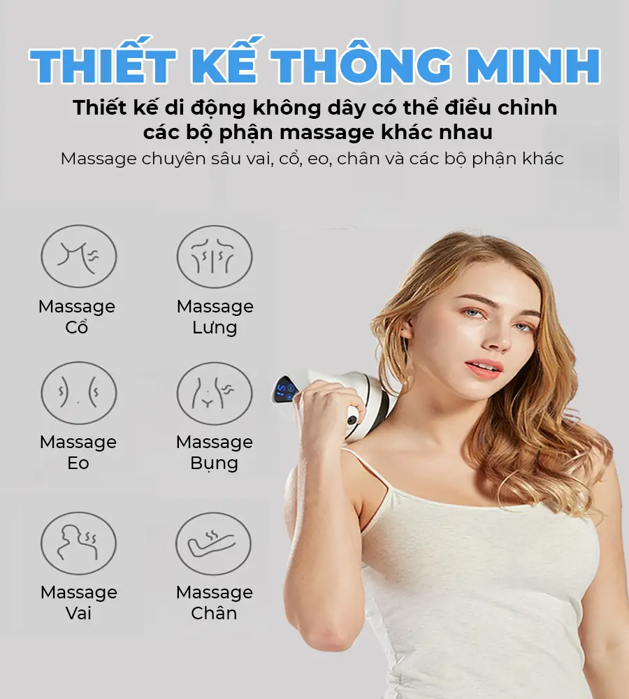 Máy massage cầm tay pin sạc OKACHI JP-519E