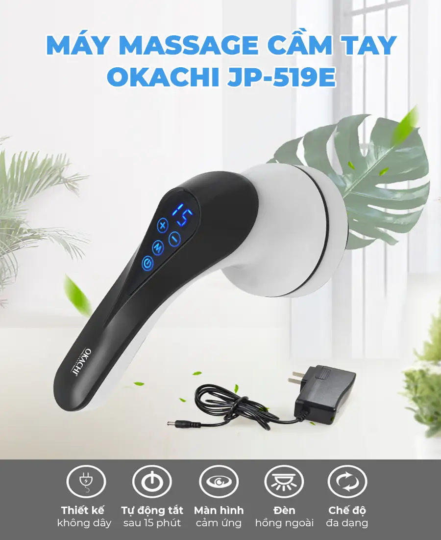 Máy massage cầm tay pin sạc OKACHI JP-519E