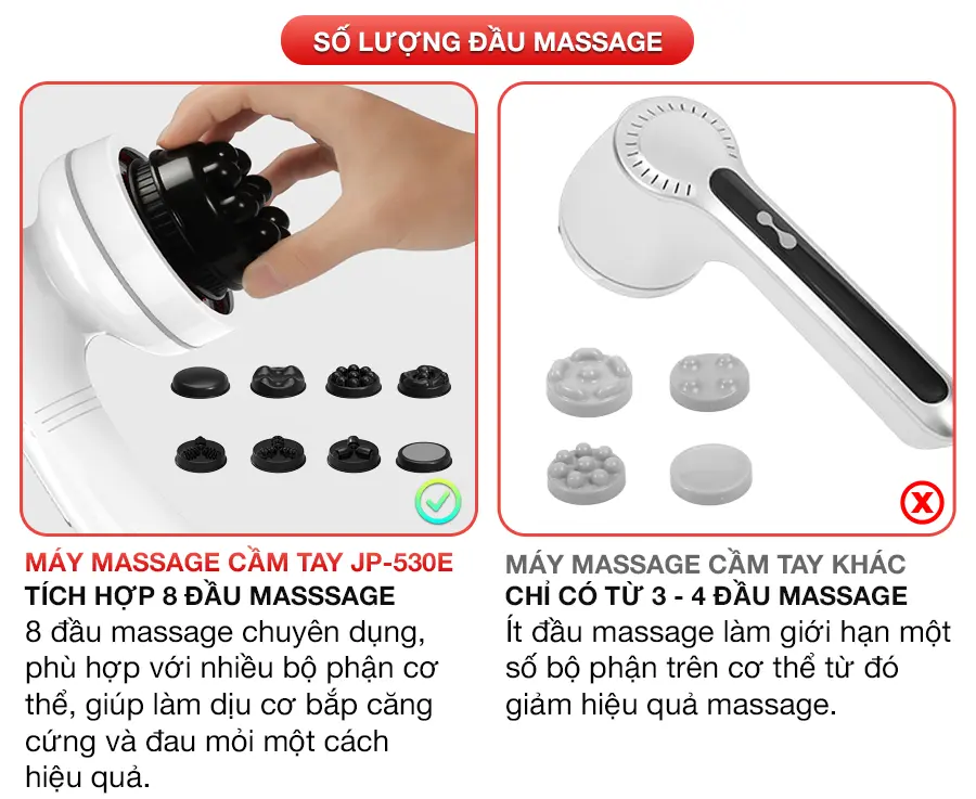 Máy massage cầm tay Body OKACHI LUXURY JP-530E Pin Sạc 