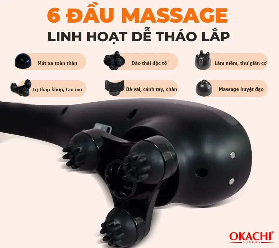 Máy massage cầm tay hồng ngoại OKACHI LUXURY JP-M610