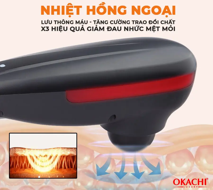 Máy massage cầm tay hồng ngoại OKACHI LUXURY JP-M610