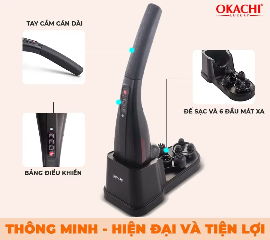 Máy massage cầm tay hồng ngoại OKACHI LUXURY JP-M610