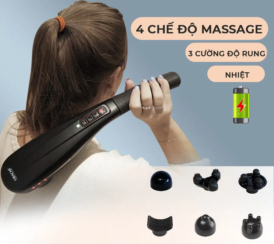Máy massage cầm tay hồng ngoại OKACHI LUXURY JP-M610