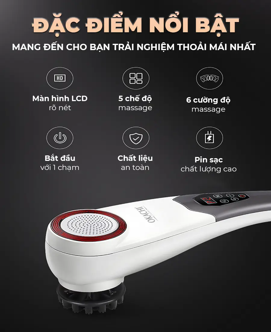 Máy massage cầm tay pin sạc OKACHI JP-620E