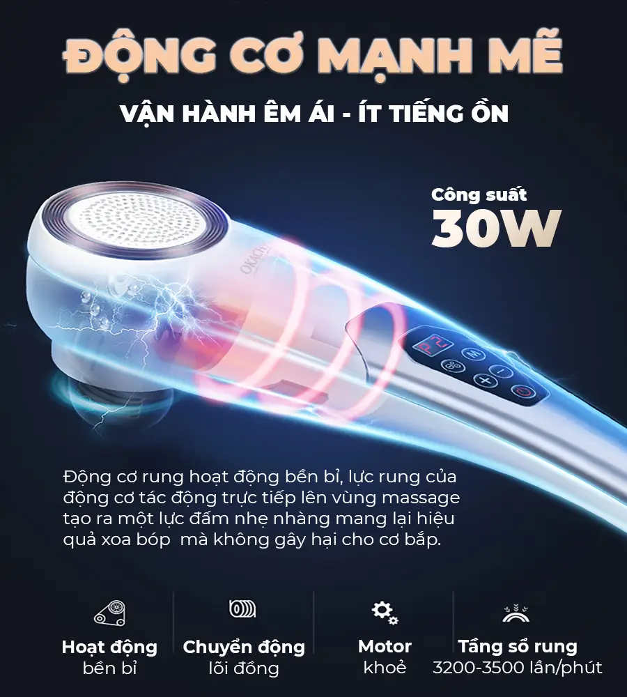 Máy massage cầm tay pin sạc OKACHI JP-620E