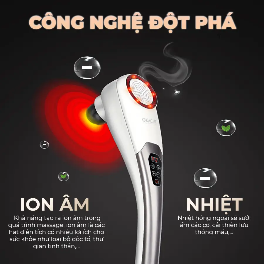 Máy massage cầm tay pin sạc OKACHI JP-620E