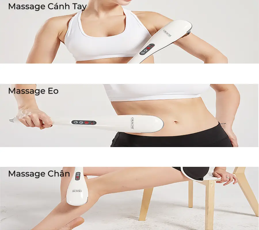 Máy massage cầm tay pin sạc OKACHI JP-650E