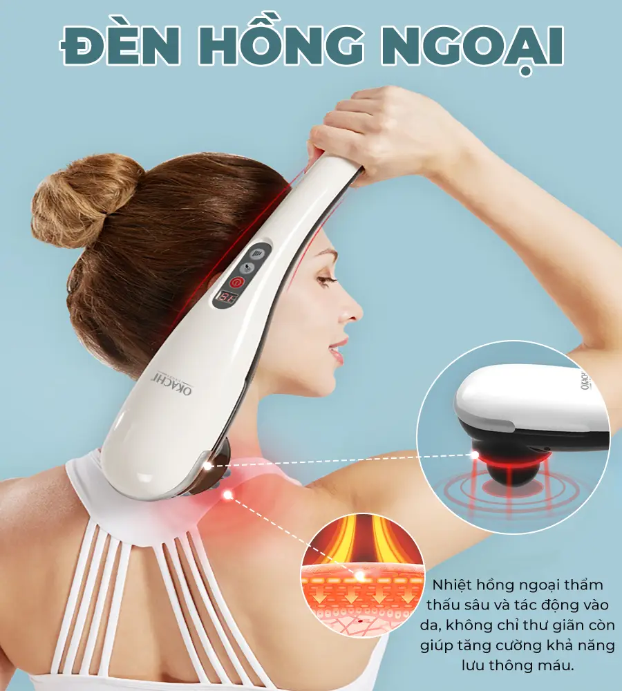 Máy massage cầm tay pin sạc OKACHI JP-650E