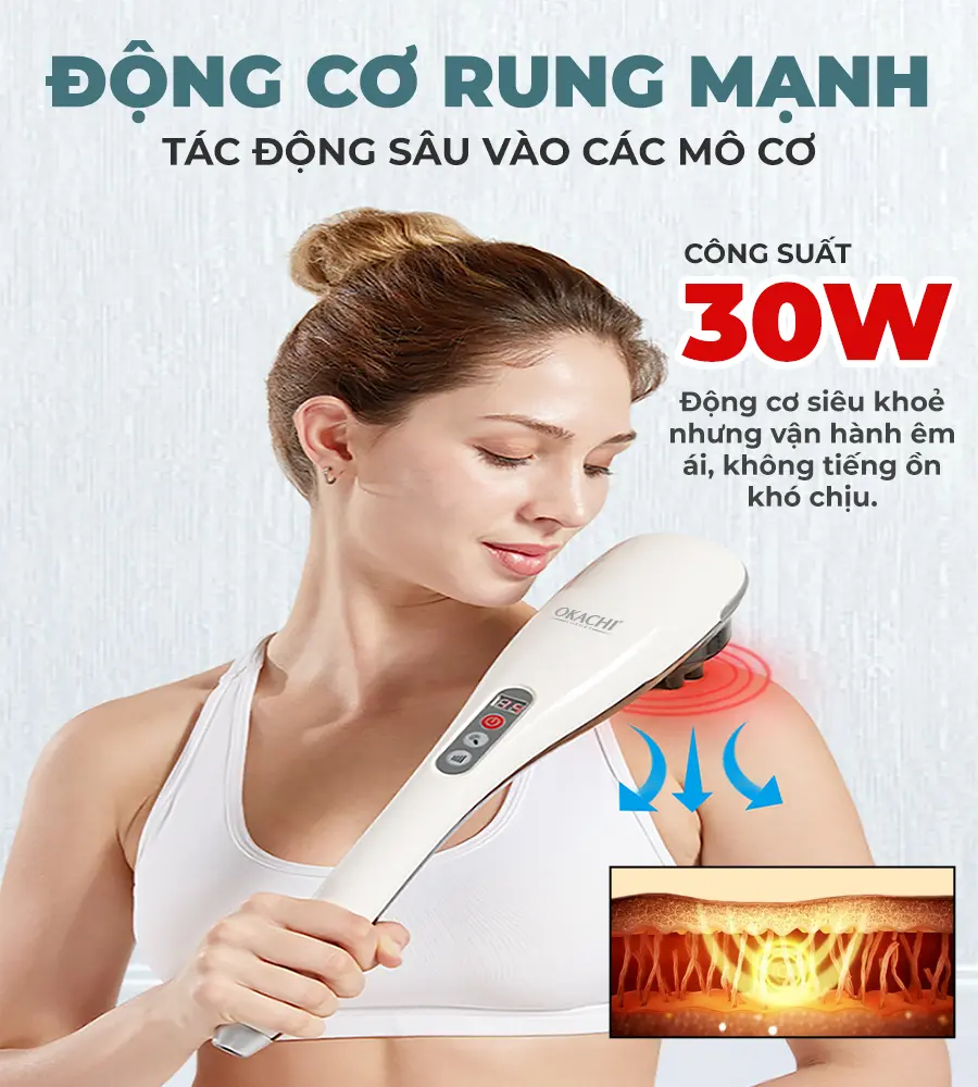 Máy massage cầm tay pin sạc OKACHI JP-650E
