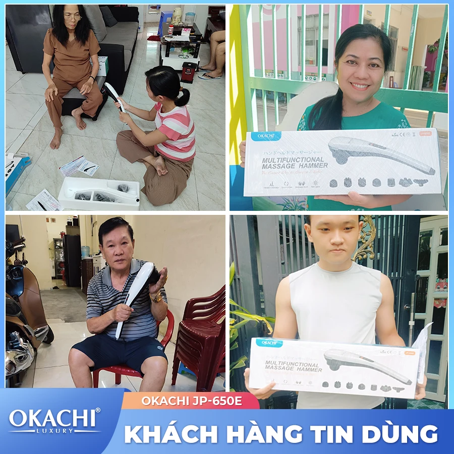 Máy massage cầm tay pin sạc OKACHI JP-650E