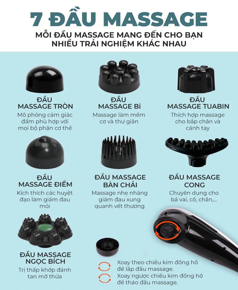 Máy massage cầm tay pin sạc OKACHI JP-650E