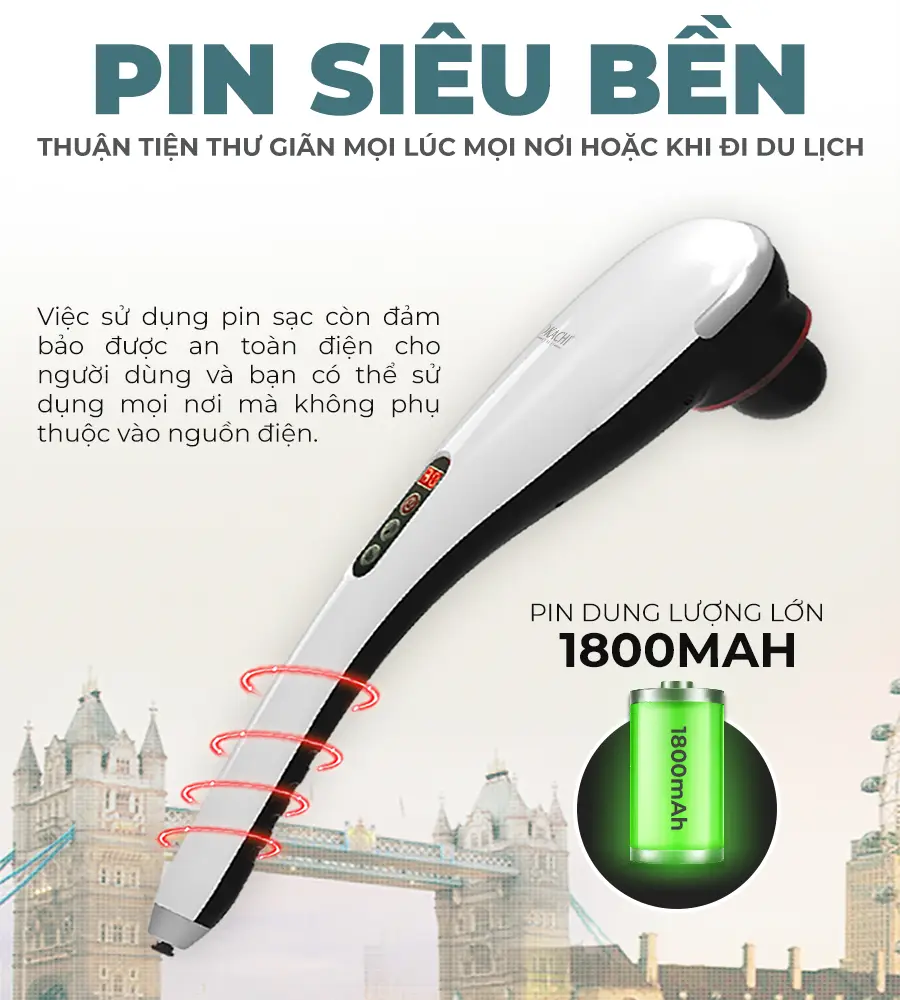 Máy massage cầm tay pin sạc OKACHI JP-650E