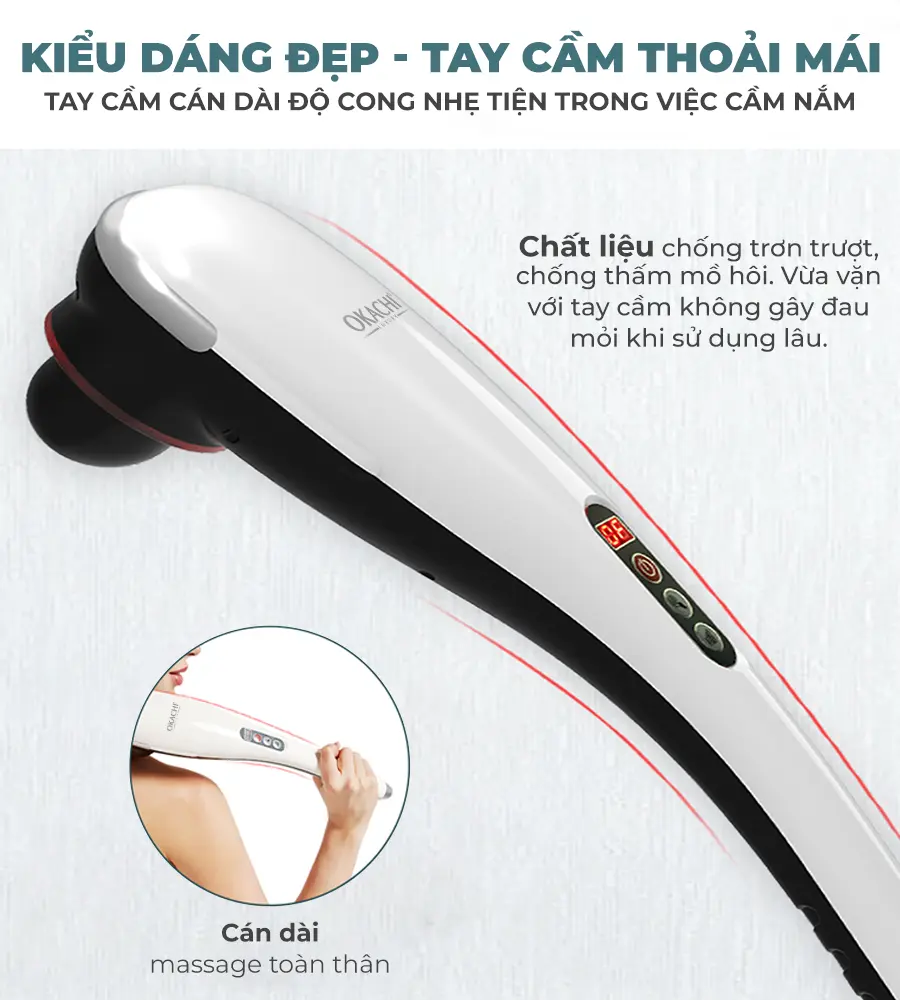 Máy massage cầm tay pin sạc OKACHI JP-650E
