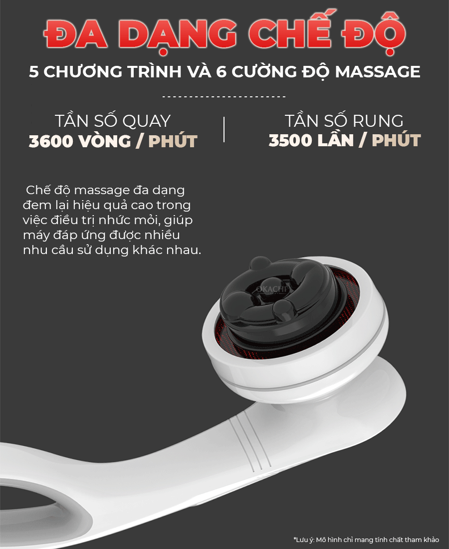 Máy massage cầm tay Body OKACHI LUXURY JP-530E Pin Sạc 