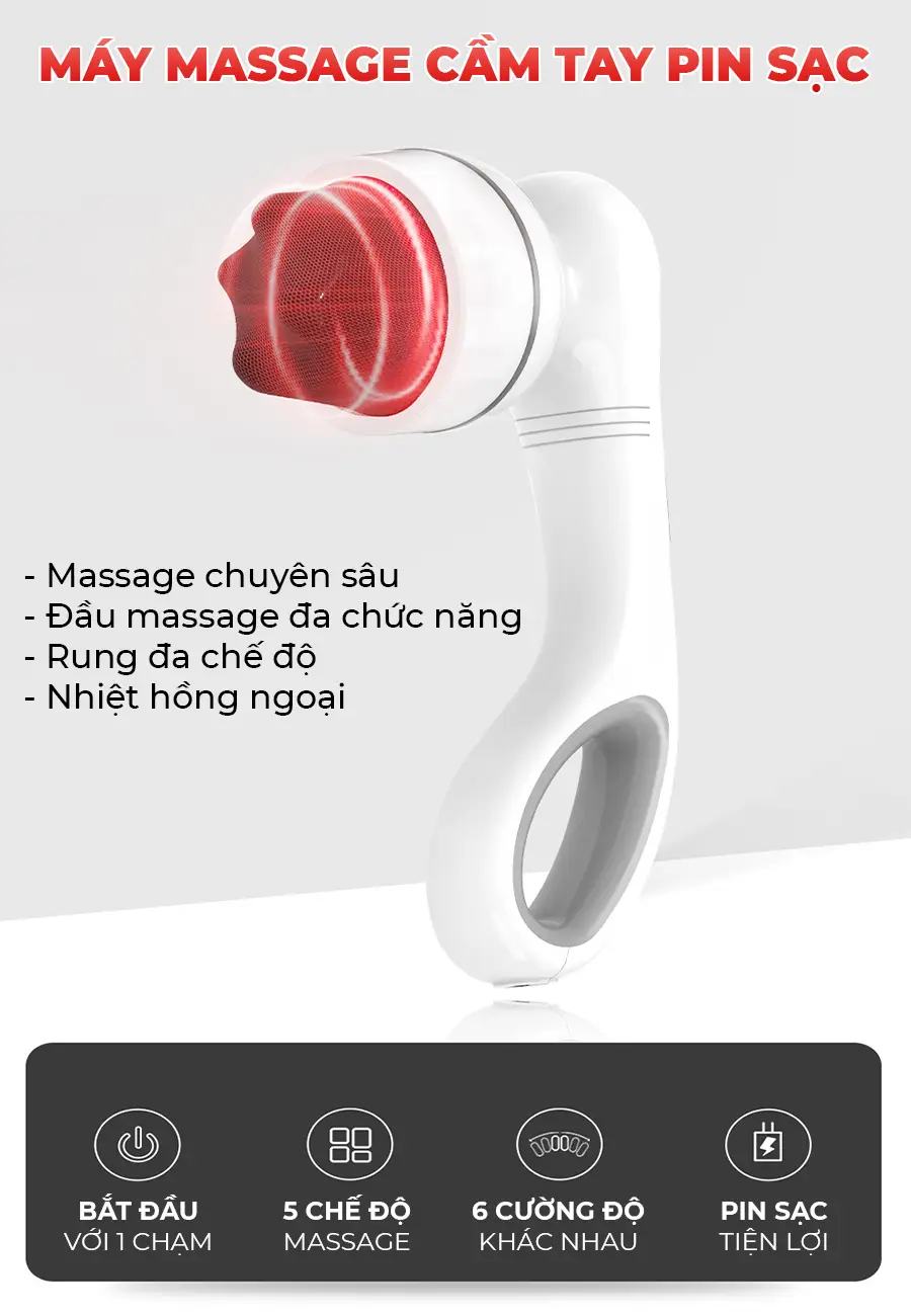 Máy massage cầm tay Body OKACHI LUXURY JP-530E Pin Sạc 