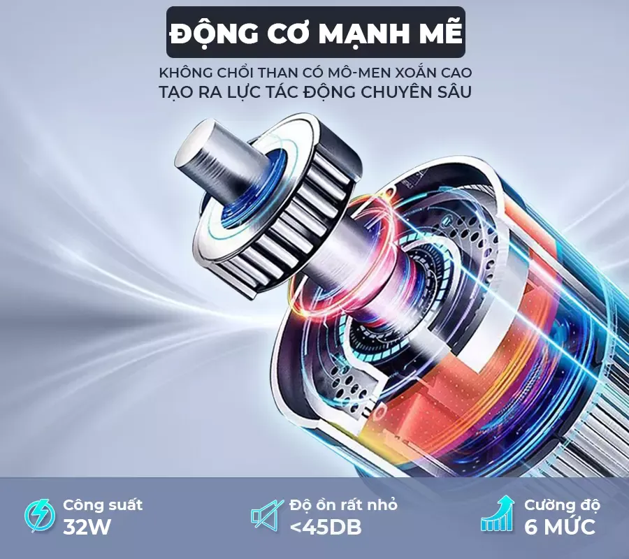Súng massage cầm tay OKACHI JP-G3 có đầu nóng (đen)