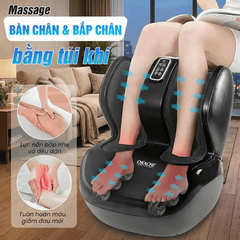 hệ thống túi khí của máy massage chân