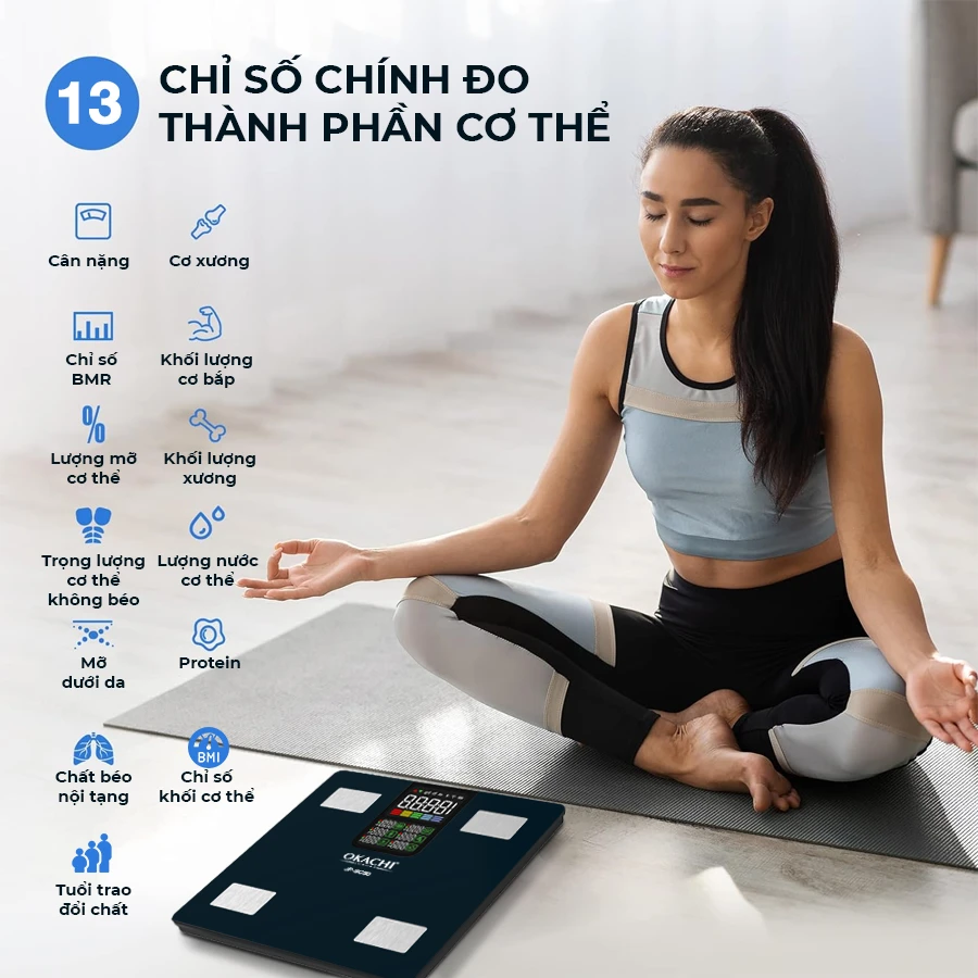Cân sức khỏe và phân tích cơ thể OKACHI JP-SC50