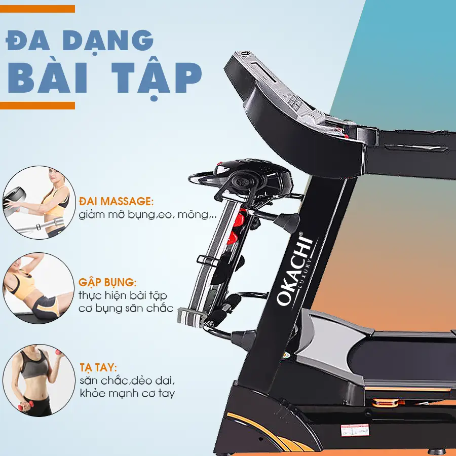 Máy chạy bộ đa năng OKACHI SPORT JP -290A 