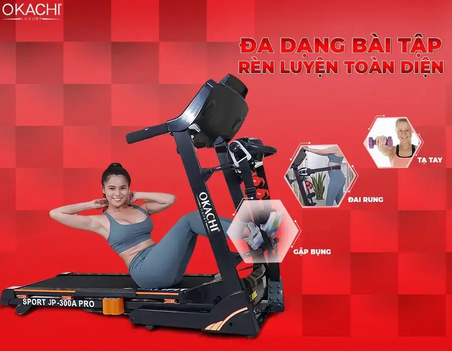 Máy tập chạy bộ tại nhà OKACHI SPORT JP-300A PRO