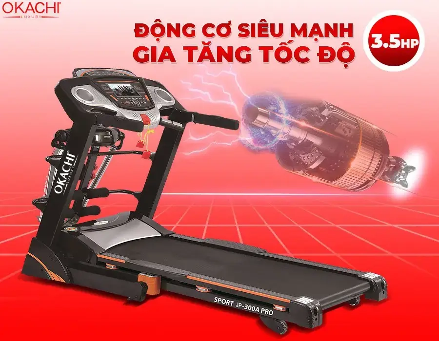 Máy chạy bộ tại nhà đa năng OKACHI SPORT JP-300A PRO