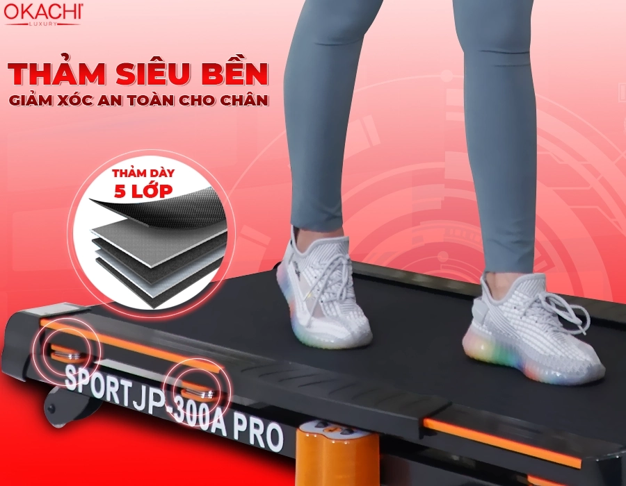 Máy chạy bộ thể dục tại nhà đa năng OKACHI SPORT JP-300A PRO