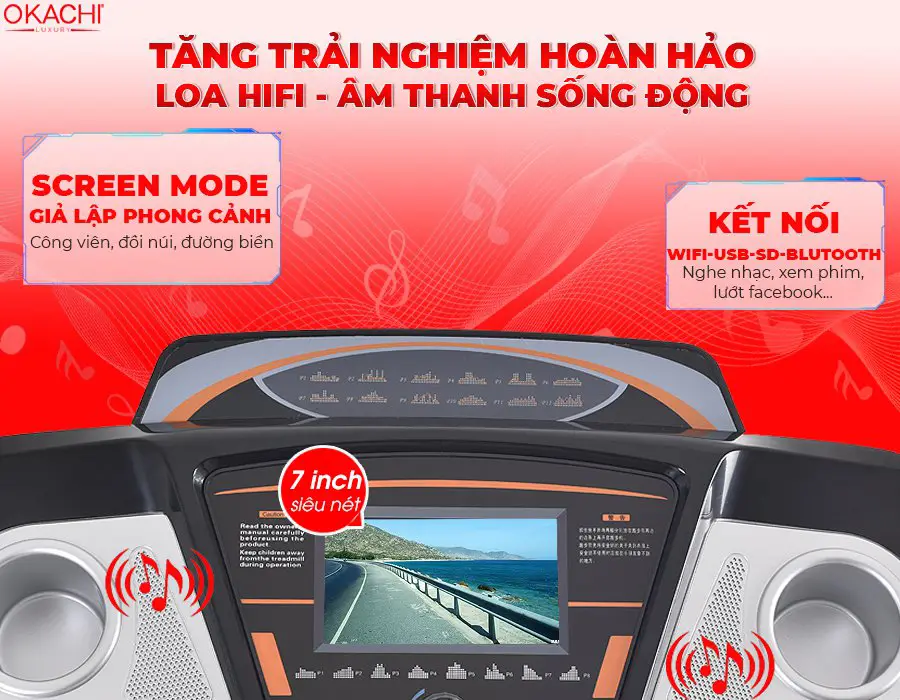 Máy chạy bộ đa năng OKACHI SPORT JP-300A PRO