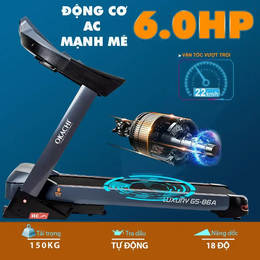 may chay bo tai nha OKACHI LUXURY GS-86A