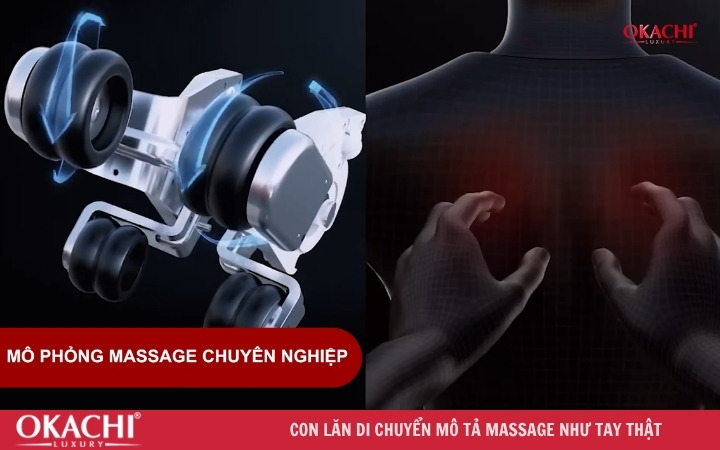 con lăn di chuyển mang lại cảm giác massage như tay thật