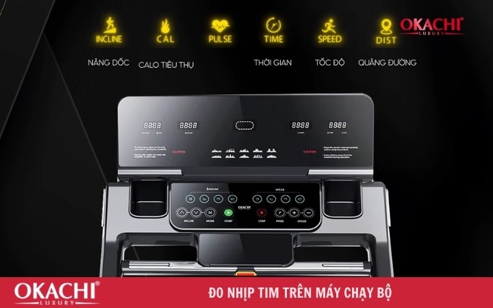 đo nhịp tim trên máy chạy bộ