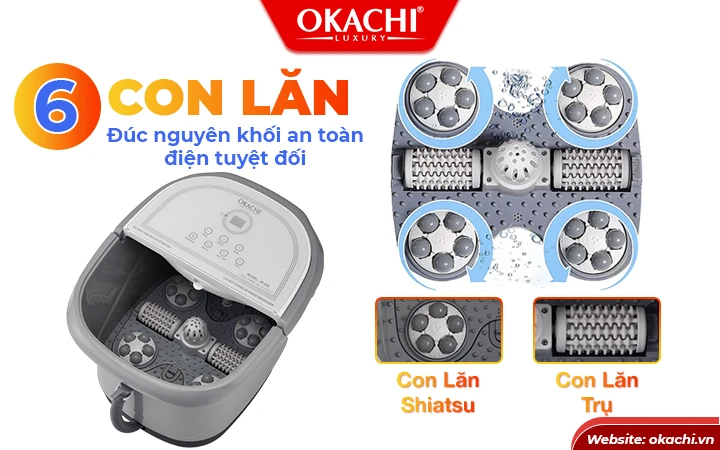 Con lăn bồn ngâm chân Okachi JP-250