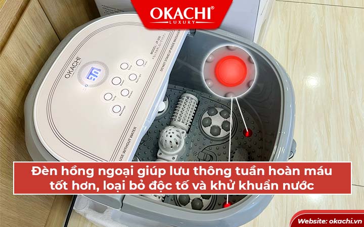Đèn hồng ngoại bồn ngâm chân Okachi