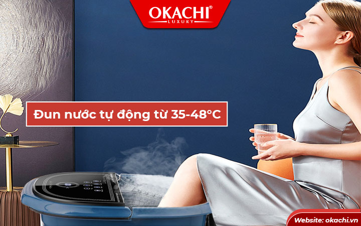 chau ngam chan massage co che do dun nong tu dong