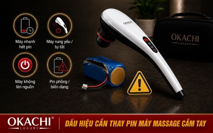 dấu hiệu cần thay pin máy massage cầm tay