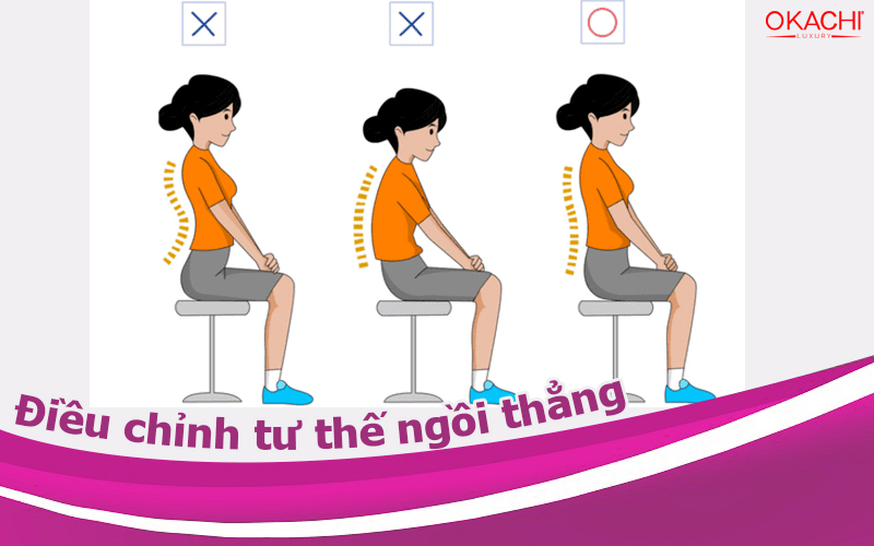 điều chỉnh tư thế ngồi thẳng