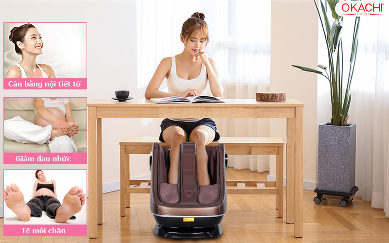 Dùng máy massage chân bằng nội tiết tố, giảm đau nhức, tê mỏi chân