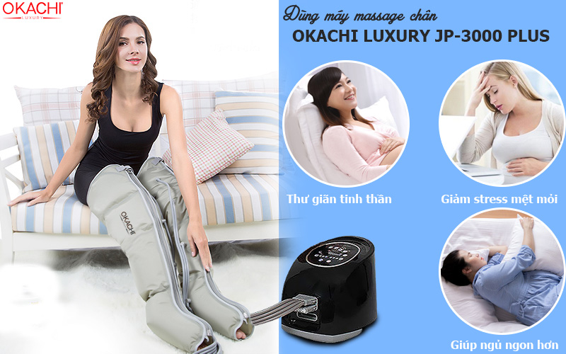 Dùng máy massage chân thư giãn tinh thần, giảm stress mệt mỏi giúp ngủ ngon hơn