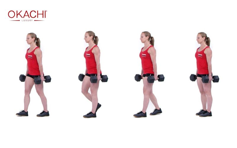 Tập cơ core với farmers walk