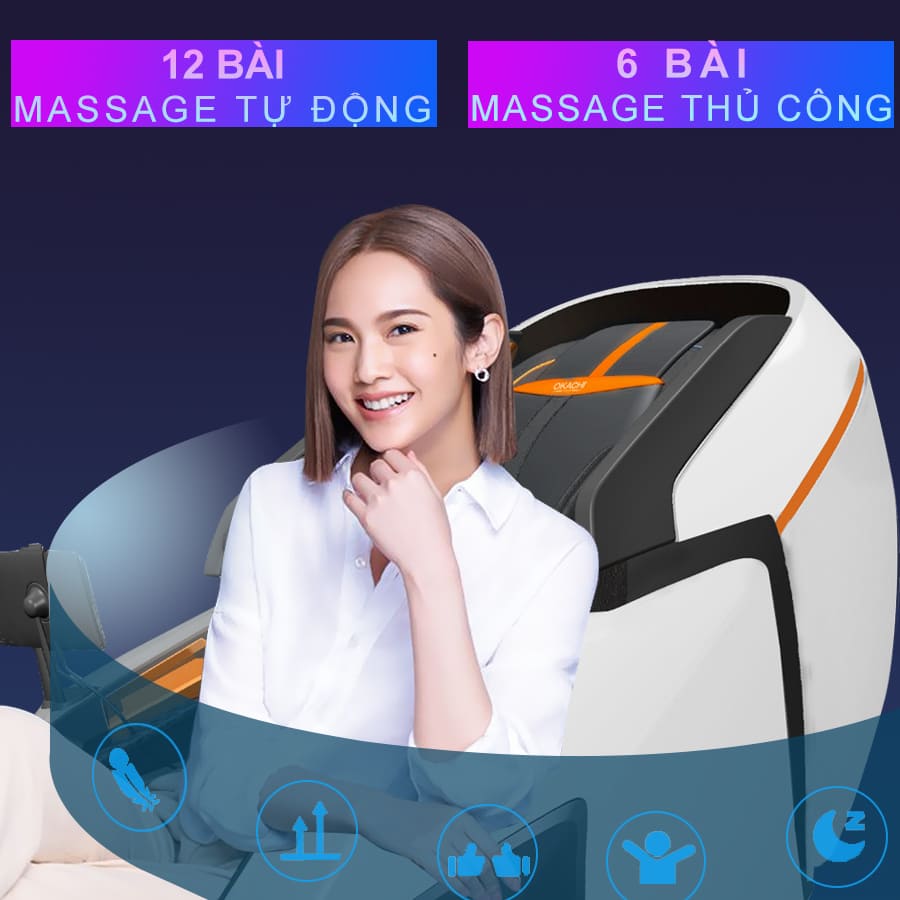 Các bài tập của ghế massage Okachi