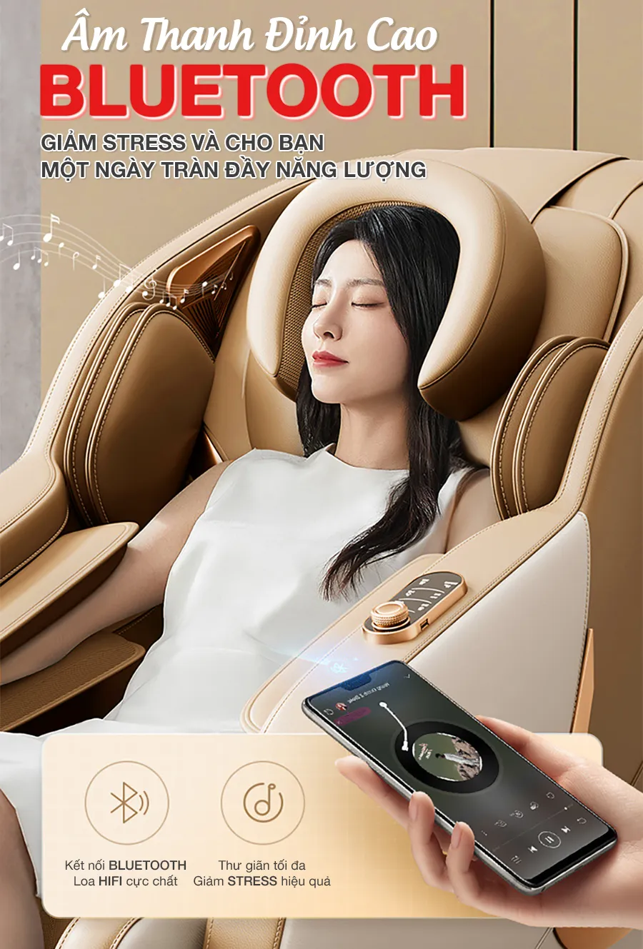 Ghế Massage Toàn Thân OKACHI LUXURY JP-368 (trắng nâu)
