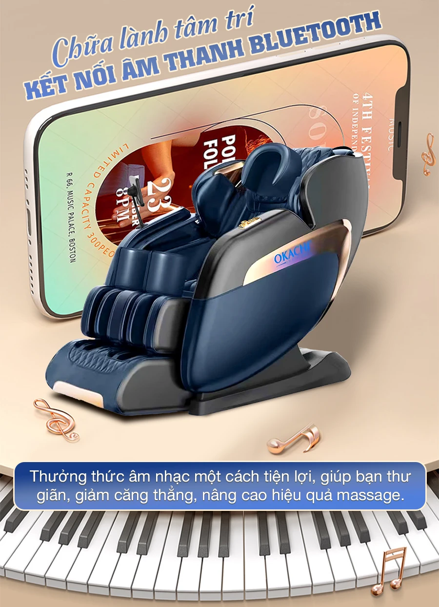 Ghế Massage Toàn Thân OKACHI LUXURY JP-388 (xanh)