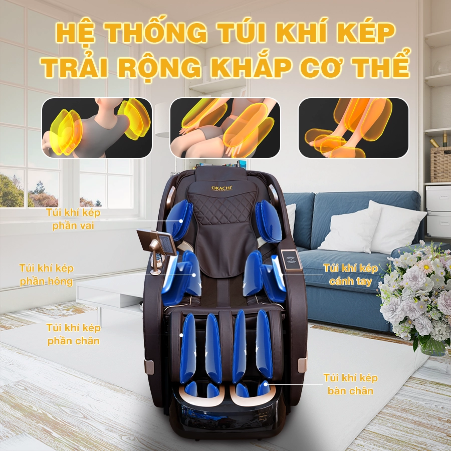 Ghế massage toàn thân OKACHI 4D JP-389 PLUS
