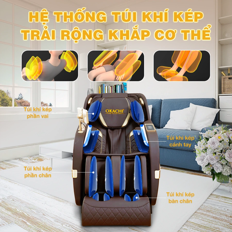 Ghế massage toàn thân OKACHI 4D JP-389 PLUS