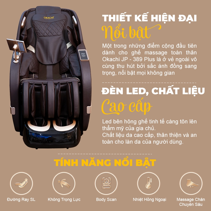 Ghế massage toàn thân OKACHI 4D JP-389 PLUS